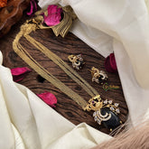 Stylish Blue AD Stone Peacock Pendant Layered Chain-G14621